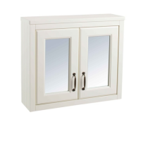 White Traditional Bathroom Mirror Cabinet - W700mm