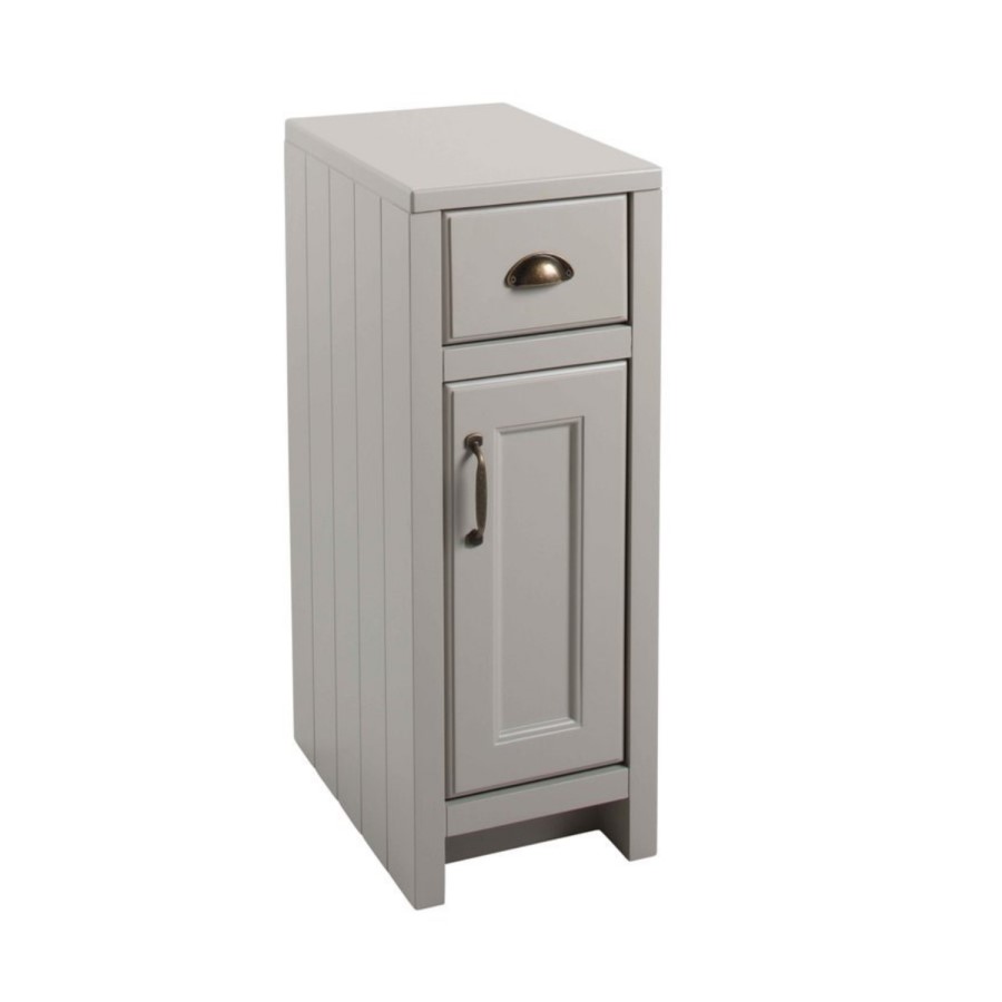 Grey Traditional Free Standing Bathroom Cabinet - W300 x H880mm