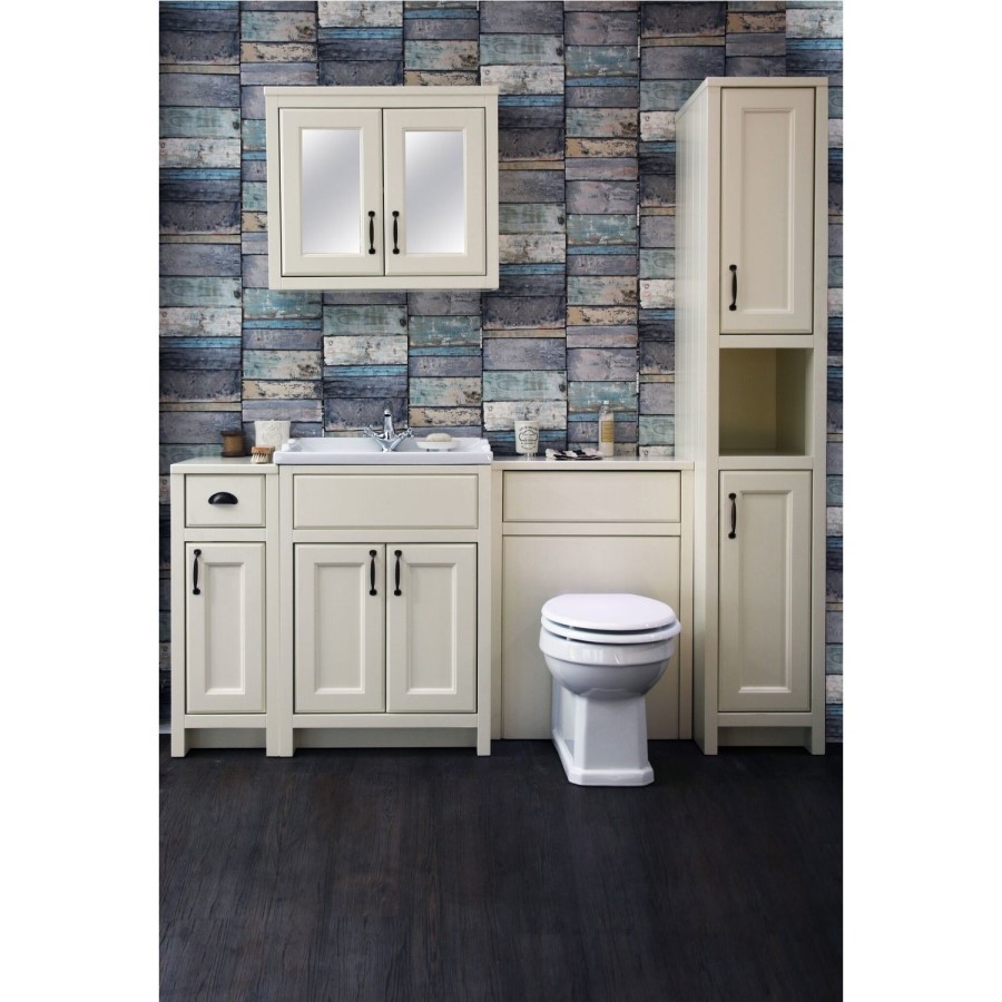 White Traditional Bathroom Vanity Unit & Basin - 570mm Wide