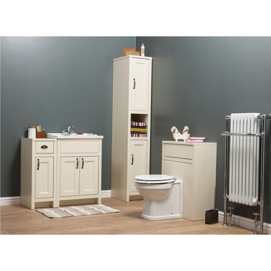 White Traditional Bathroom Vanity Unit & Basin - 570mm Wide