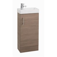 Oak Cloakroom Vanity Unit & Basin - W400 x H860mm