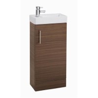 Walnut Cloakroom Vanity Unit & Basin - W400 x H860mm