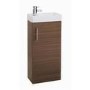 Walnut Cloakroom Vanity Unit & Basin - W400 x H860mm