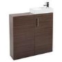 Walnut Cloakroom Vanity Unit & Basin - W400 x H860mm