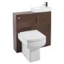 Walnut Cloakroom Vanity Unit & Basin - W400 x H860mm