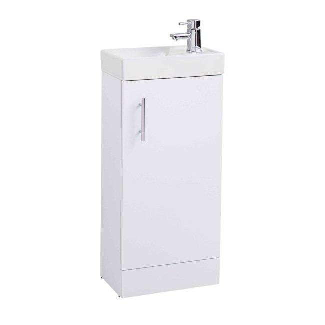 GRADE A2 - White Cloakroom Vanity Unit & Basin - W400 x H860mm
