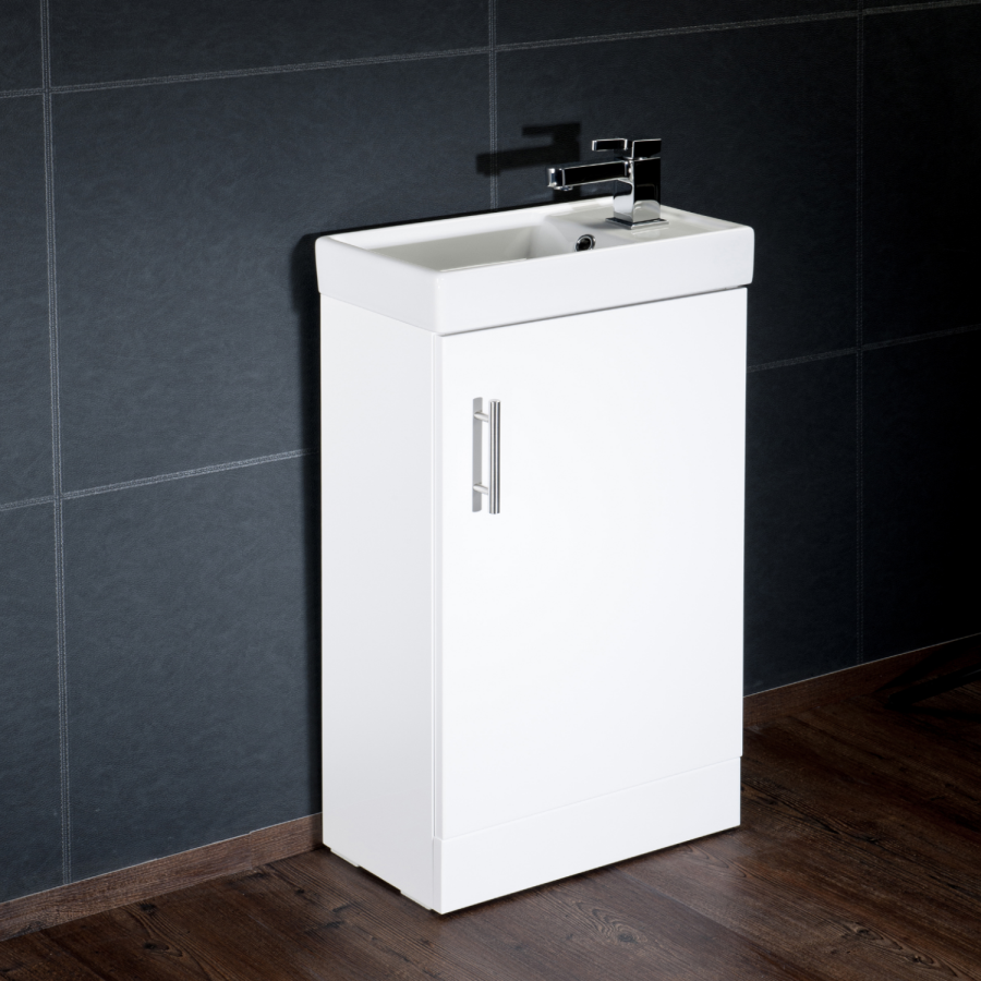 400mm White Cloakroom Vanity Unit & Basin