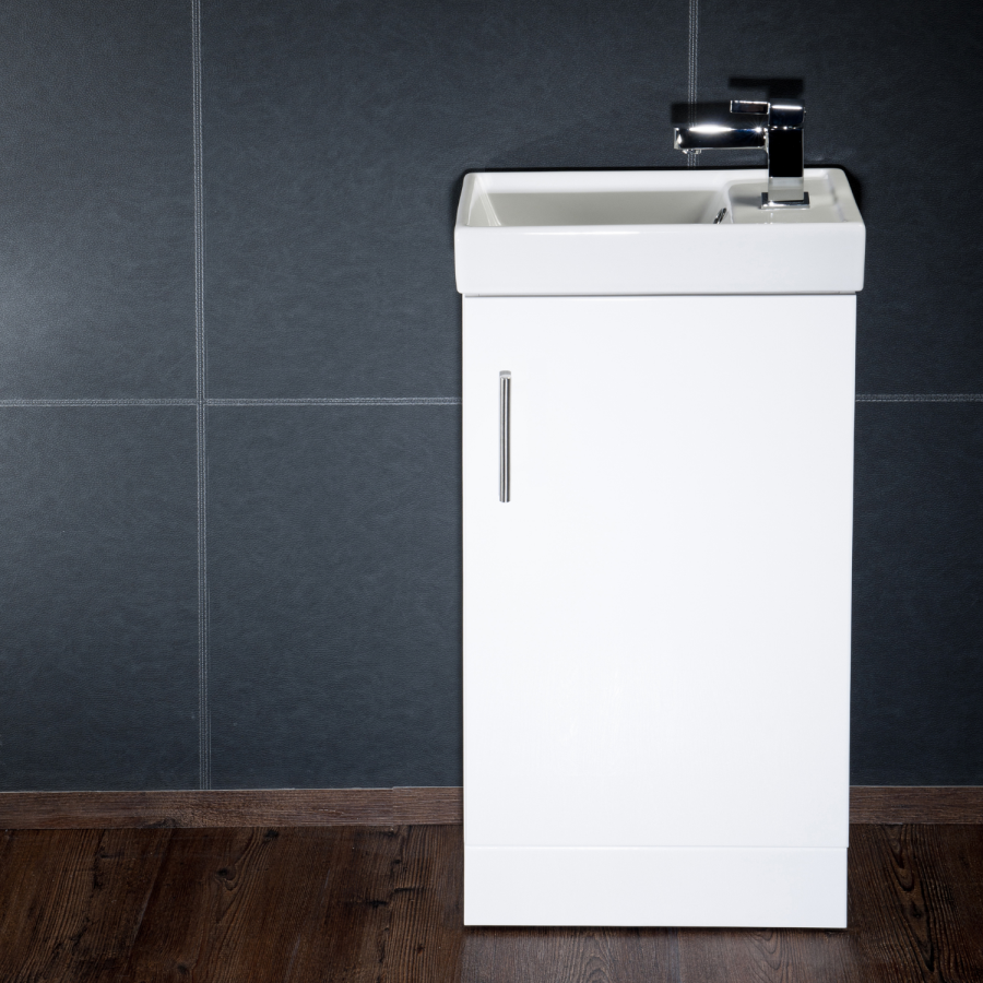 400mm White Cloakroom Vanity Unit & Basin