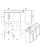 Oak Left Hand Bathroom Vanity Unit &amp; Basin Furniture Suite - W1090mm - Includes Mid Edge Basin Only