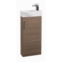 Oak Cloakroom Vanity Unit & Basin - W400 x H885mm