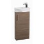 Oak Cloakroom Vanity Unit & Basin - W400 x H885mm