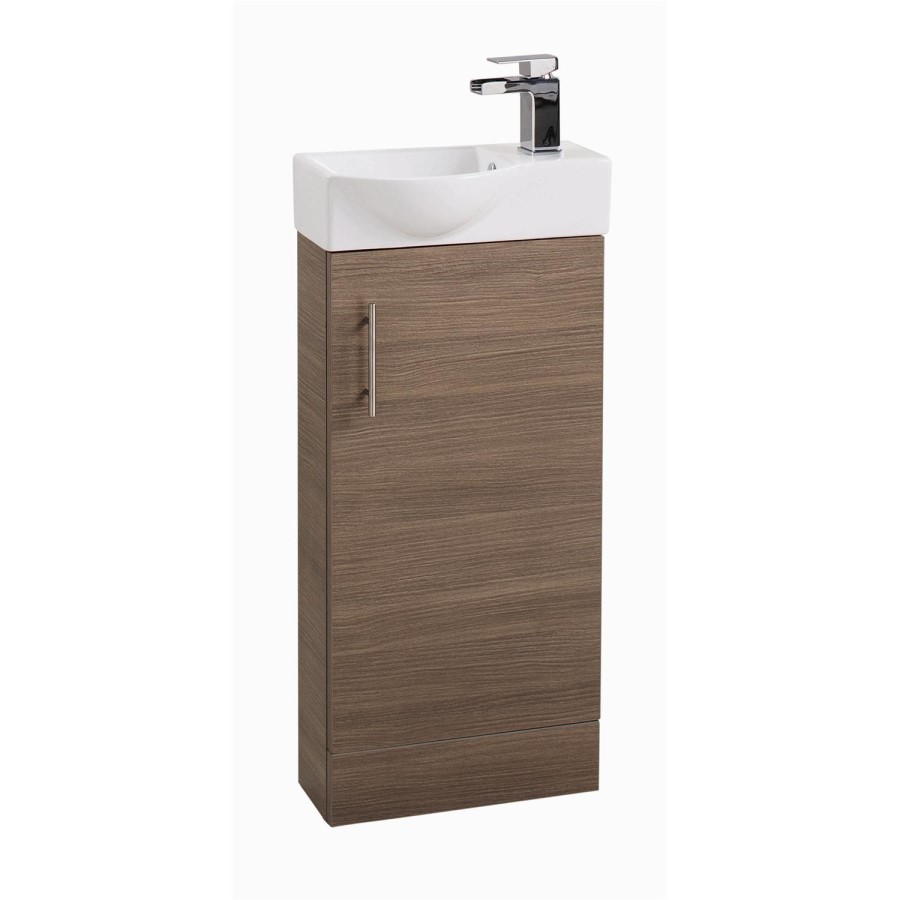 Oak Cloakroom Vanity Unit & Basin - W400 x H885mm