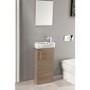 Oak Cloakroom Vanity Unit & Basin - W400 x H885mm