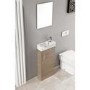 Oak Cloakroom Vanity Unit & Basin - W400 x H885mm