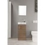 Oak Cloakroom Vanity Unit & Basin - W400 x H885mm