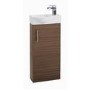 Walnut Cloakroom Vanity Unit & Basin - W400 x H860mm