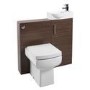 Walnut Cloakroom Vanity Unit & Basin - W400 x H860mm