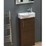 Walnut Cloakroom Vanity Unit & Basin - W400 x H860mm