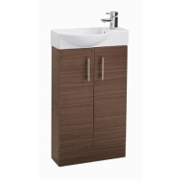 Walnut Cloakroom Vanity Unit & Basin - W505 x H885mm Walnut Cloakroom Vanity Unit & Basin - W505 x H885mm