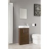 Walnut Cloakroom Vanity Unit &amp; Basin - W505 x H885mm