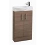 Oak Cloakroom Vanity Unit & Basin - W505 x H885mm