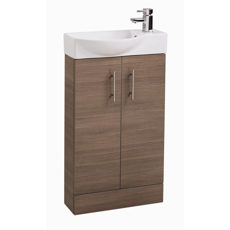 Oak Cloakroom Vanity Unit & Basin - W505 x H885mm