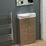 Oak Cloakroom Vanity Unit & Basin - W505 x H885mm