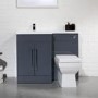 Anthracite Left Hand Bathroom Vanity Unit Furniture Suite - W1090mm - Includes Mid Edge Basin Only