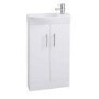 White Double Door Bathroom Vanity Unit & Basin - W505 x H885mm