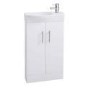 White Double Door Bathroom Vanity Unit & Basin - W505 x H885mm