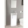 White Single Door Bathroom Vanity Unit & Basin - W400 x H885mm