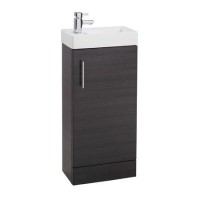 Black Single Door Bathroom Vanity Unit & Basin - W400 x H860mm