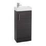 Black Single Door Bathroom Vanity Unit & Basin - W400 x H860mm