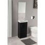 Black Single Door Bathroom Vanity Unit & Basin - W400 x H860mm