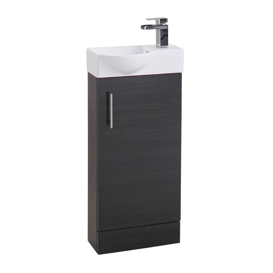 400mm Black Cloakroom Vanity Unit with Basin