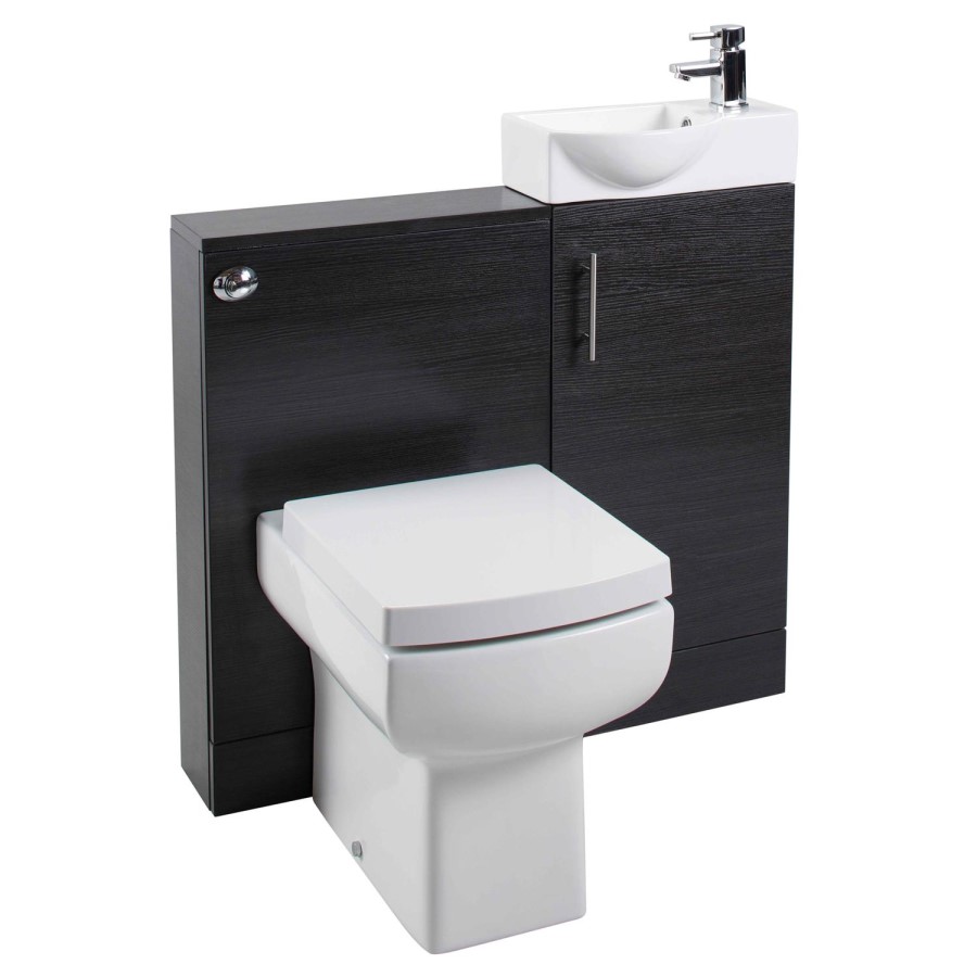 400mm Black Cloakroom Vanity Unit with Basin