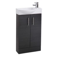 Black Double Door Bathroom Vanity Unit & Basin - W505 x H885mm