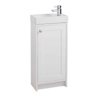 White Cloakroom Vanity Unit & Basin - W400 x H860mm
