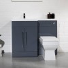 Anthracite Bathroom Vanity Unit Furniture Suite Left Hand - W1090mm - Includes Thin Edge Basin Only