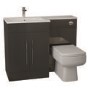 Anthracite Bathroom Vanity Unit Furniture Suite Left Hand - W1090mm - Includes Thin Edge Basin Only