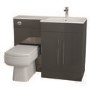 Anthracite Bathroom Vanity Unit Furniture Suite Right Hand - W1090mm - Includes Thin Edge Basin Only