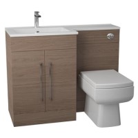 Oak Left Hand Bathroom Vanity Unit Furniture Suite - W1090mm - Includes Thin Edge Basin Only Oak Left Hand Bathroom Vanity Unit Furniture Suite - W1090mm - Includes Thin Edge Basin Only