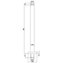Chrome 400mm Round Ceiling Arm