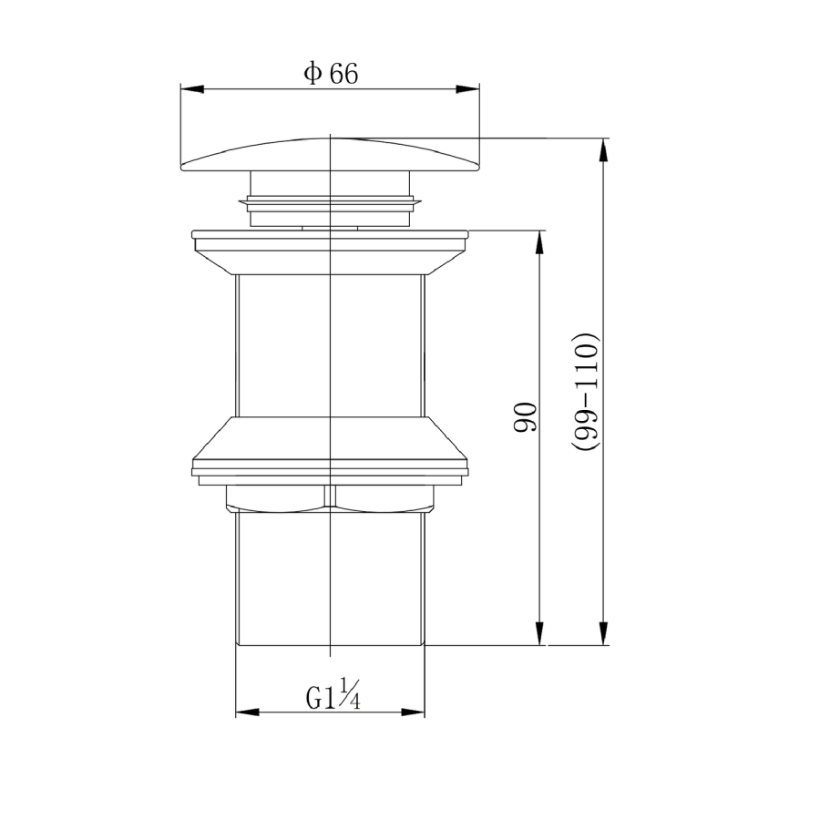 ONLY OPENED - Chrome Click Clack Slotted Basin Waste - Better Bathrooms