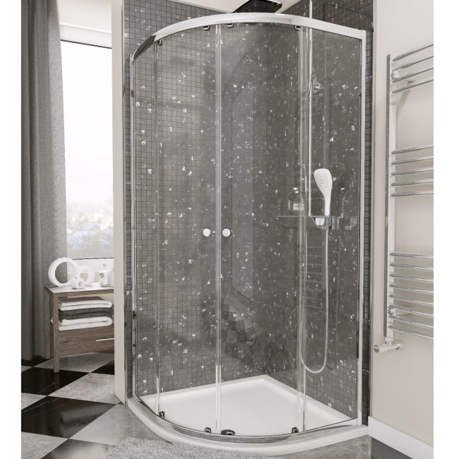 Double Door Quadrant Shower Screen Enclosure 900 x 900mm - 4mm Glass - Claritas Range