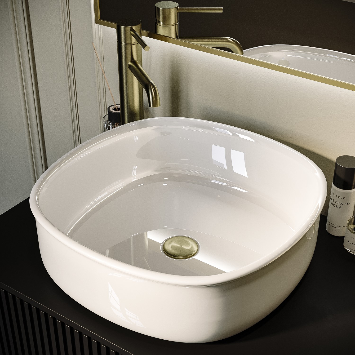 Clifton White Square Countertop Basin 423Mm