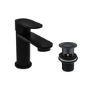 GRADE A2 - Black Cloakroom Mono Basin Mixer Tap With Waste - Como