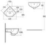 Rak Ceramics Corner Cloakroom Wall Hung Basin 440mm