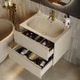 700mm Beige Wall Hung Vanity Unit with Basin - Como