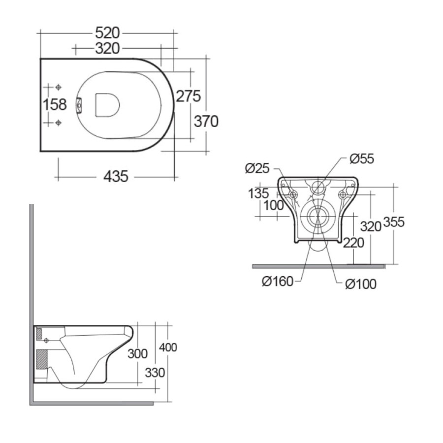 Wall Hung Rimless Toilet with Soft Close Seat - RAK Compact